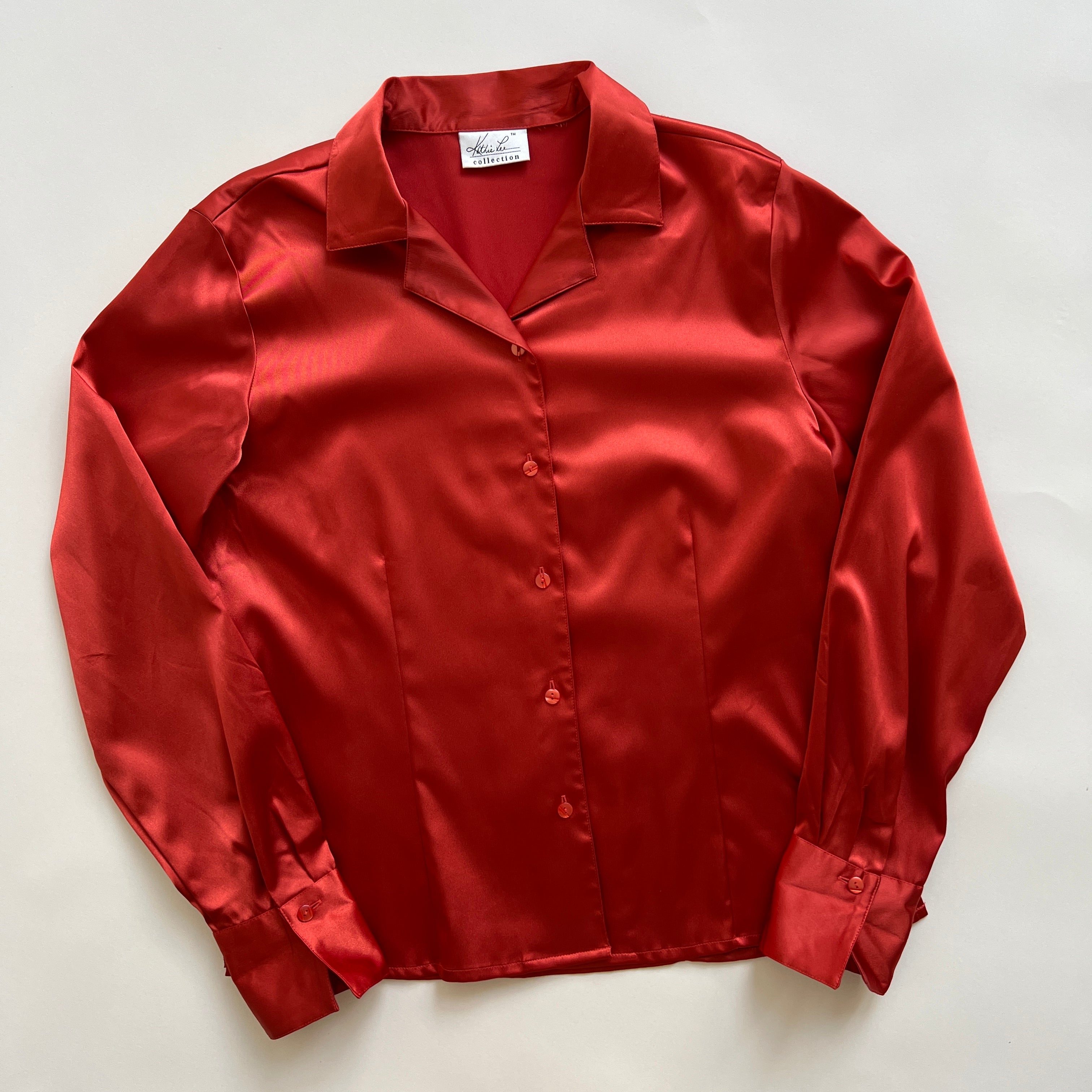 vintage rust satin button down