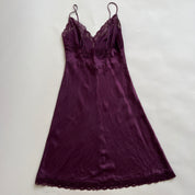 Plum silk midi slip