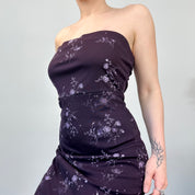 2000s Glitter Floral Tube Dress (M)