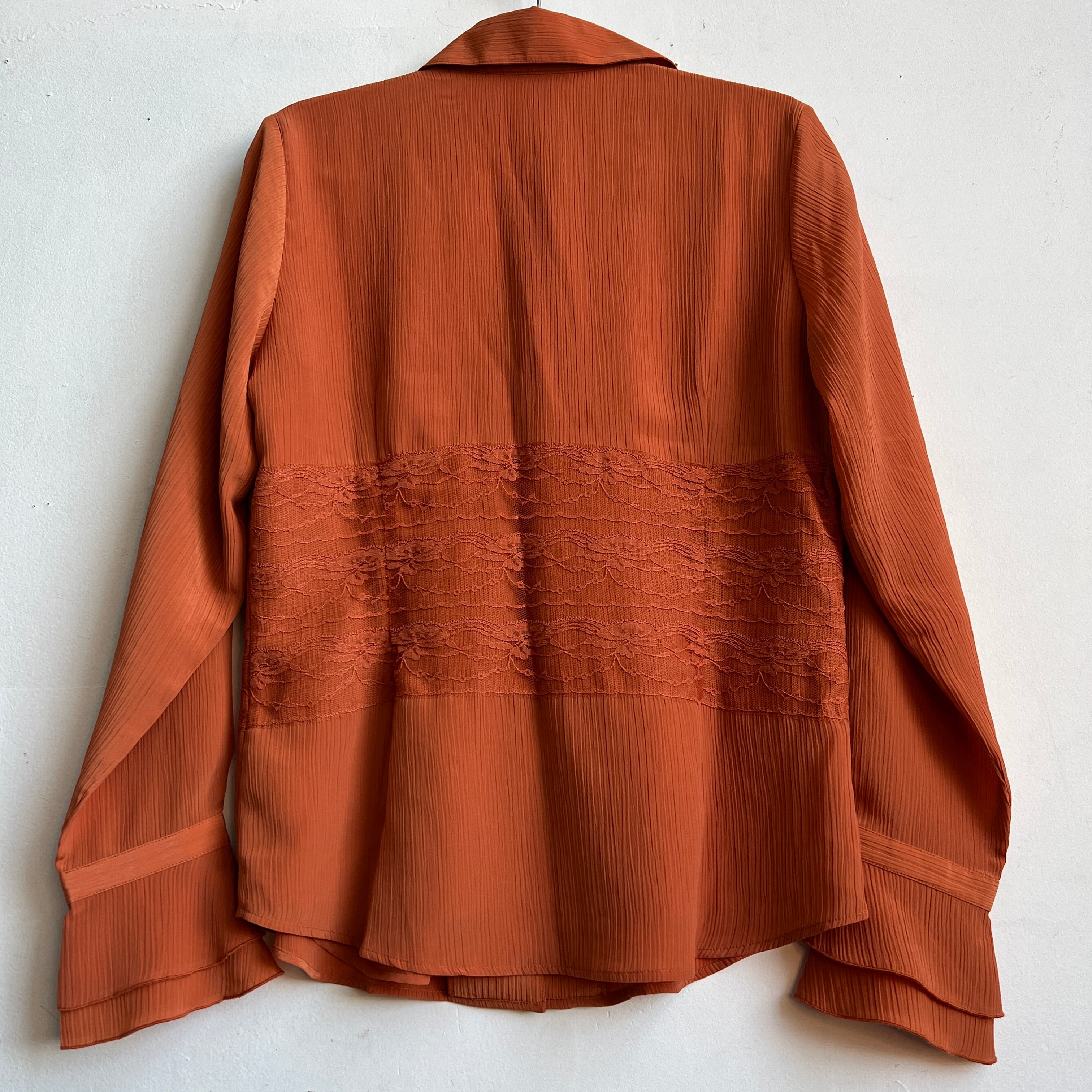 Burnt orange pleated button up