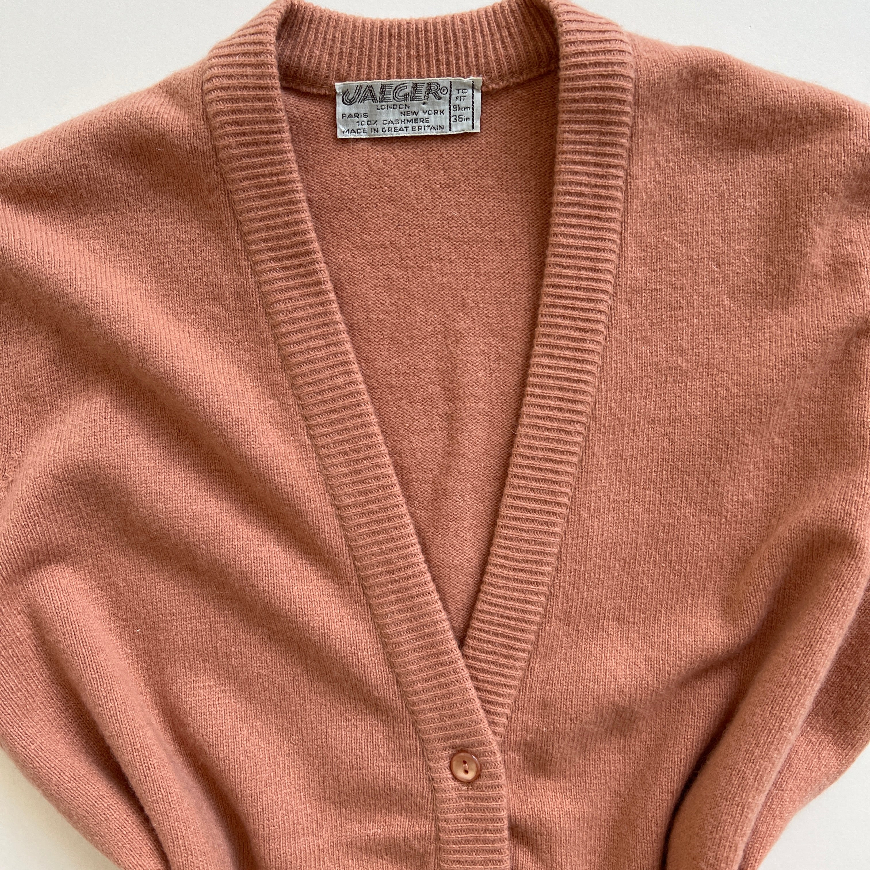 dark peach cashmere cardigan