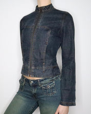 Guess Zip Up Denim Jacket (Small) 