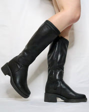 Black Leather Platform Boots (6 US)