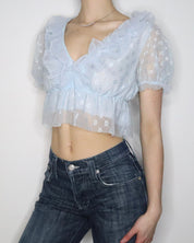 Pale Blue Babydoll Top (S/M) 