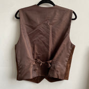 Chocolate brown suede vest