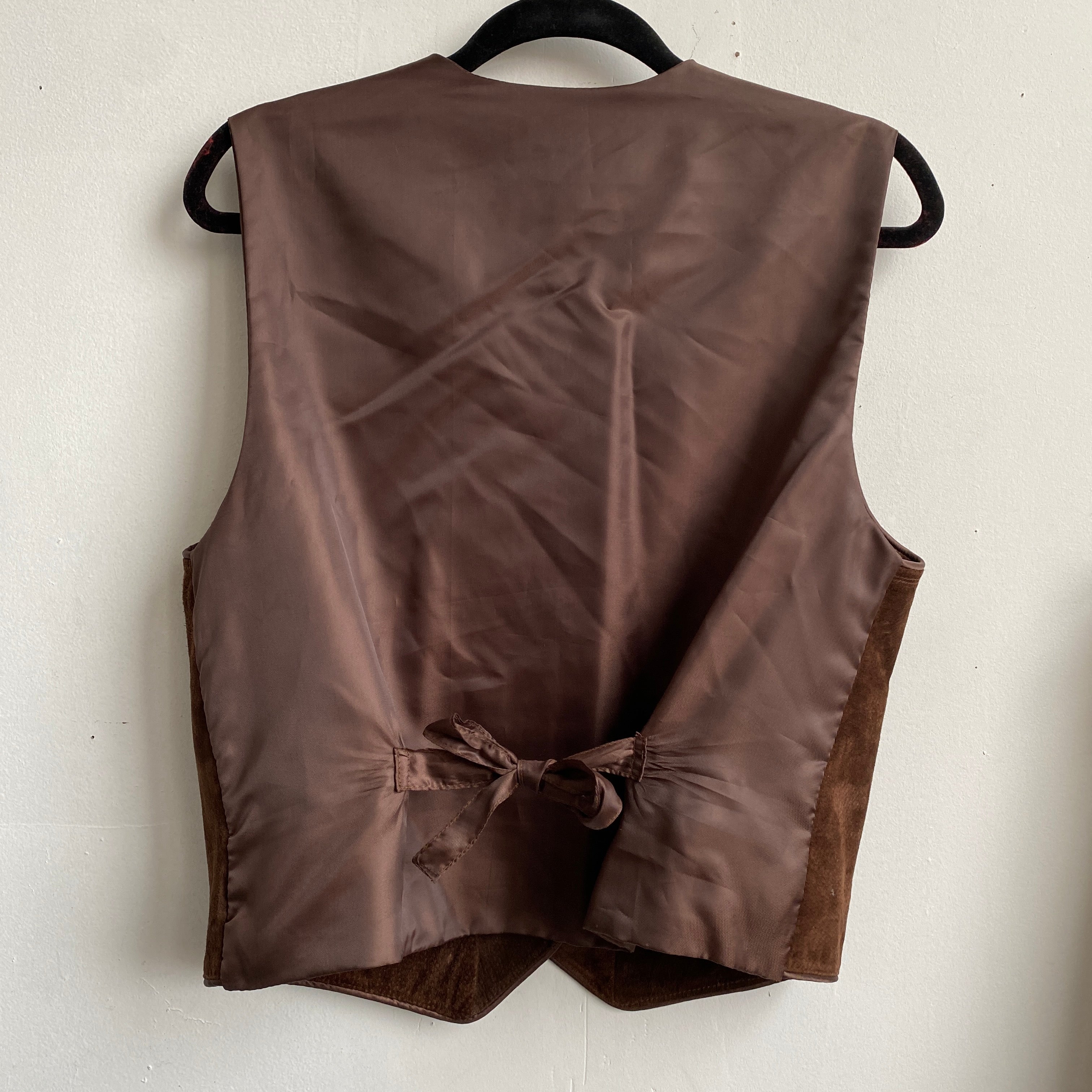 Chocolate brown suede vest