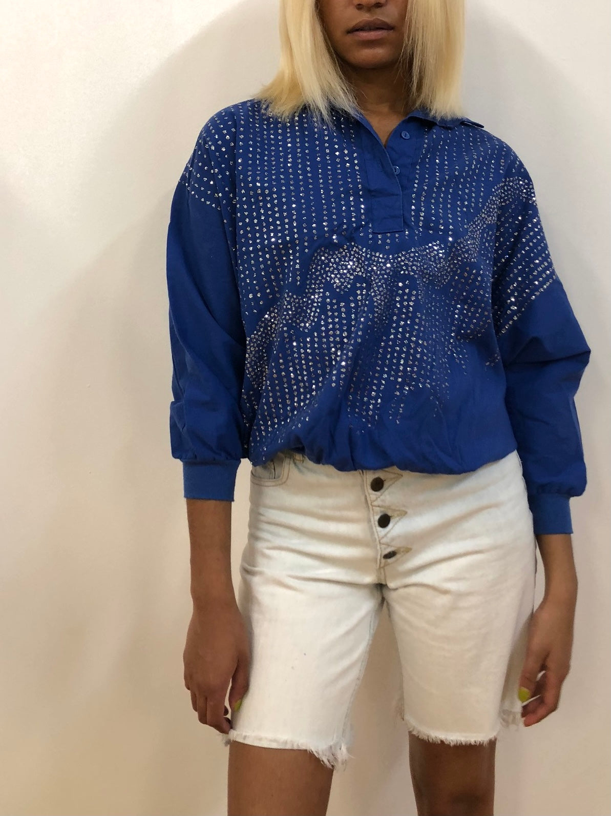 Blue Icicle Collar Top