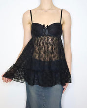 Black Lace Babydoll Bustier (Small) 
