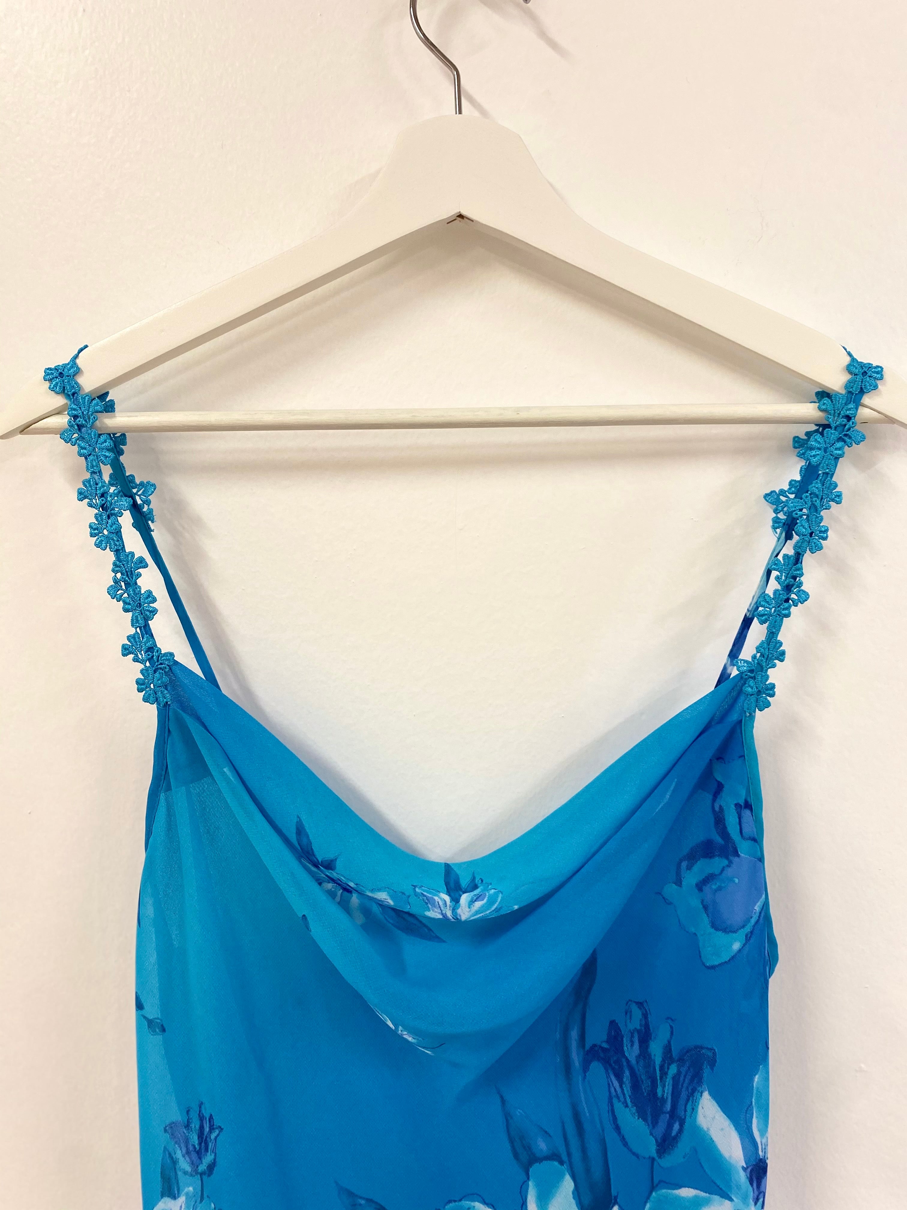 Tropical Blue Flower Dress