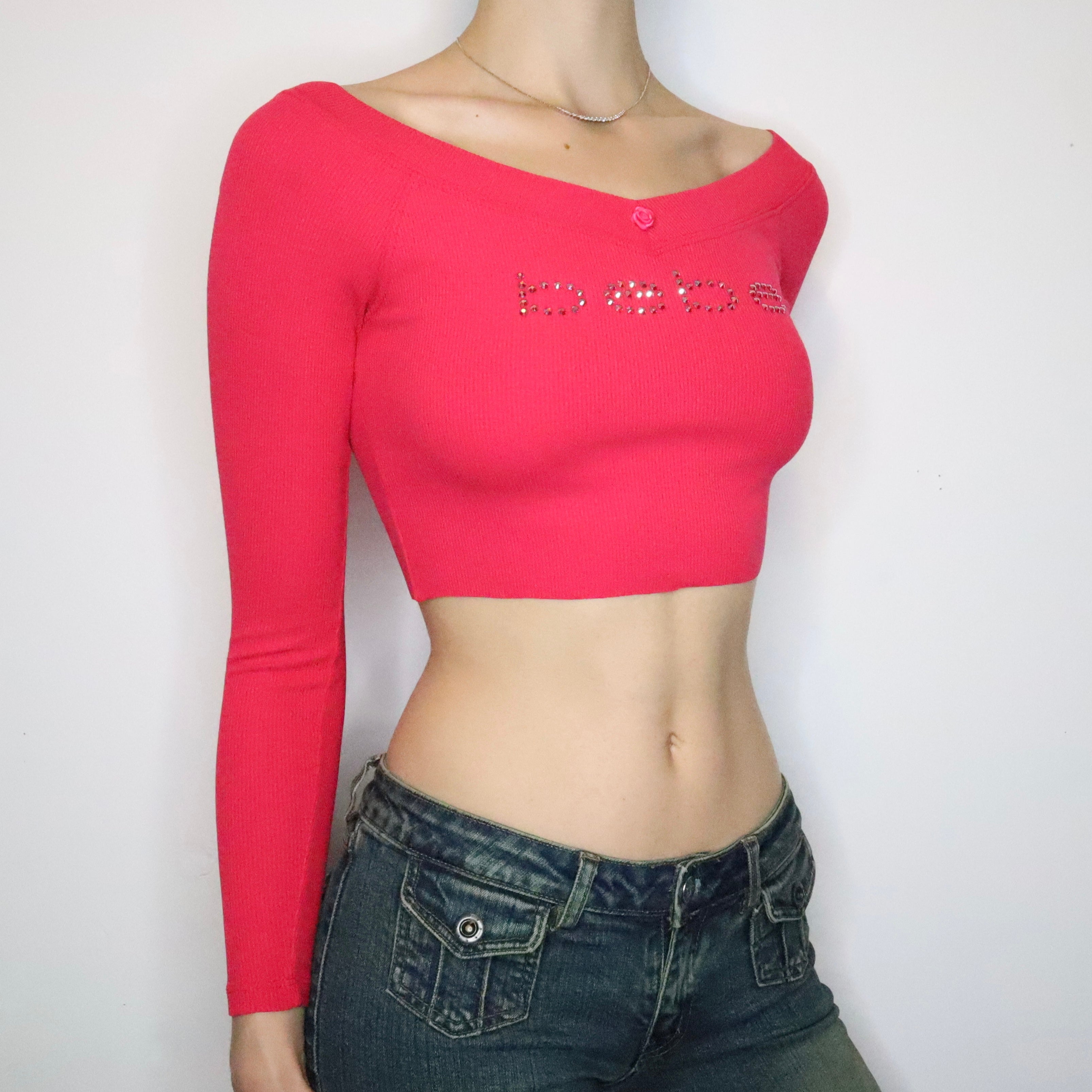 Fuchsia Bebe Cropped Top (XS)