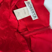 Vintage 80s red scallop bodycon dress (S)