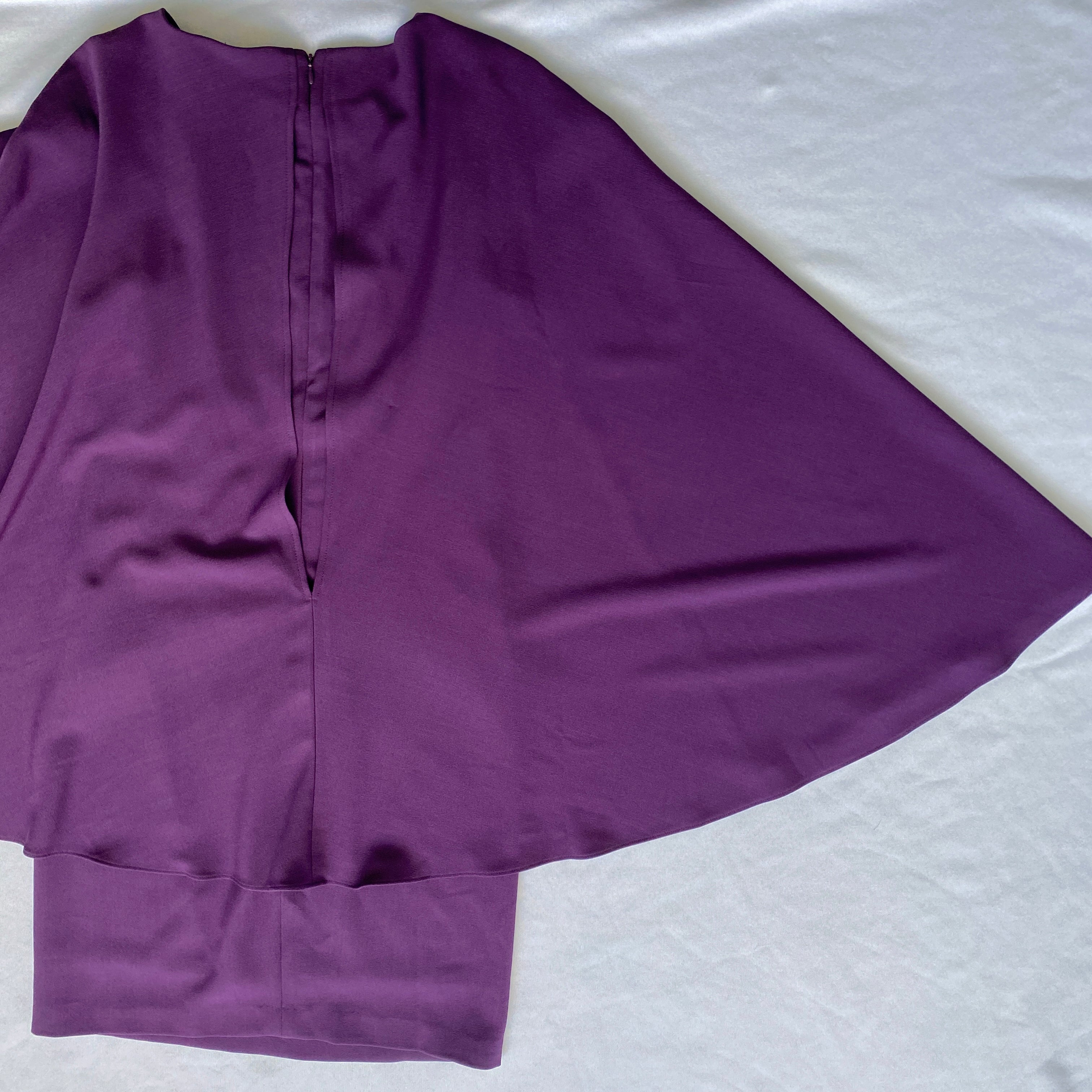 Royal purple cape dress