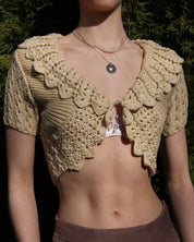 Cropped Crochet Cardigan (S-M) 