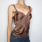 Bebe Brown Silk Camisole (Small) 