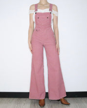 70s Pink Corduroy Overalls (S)