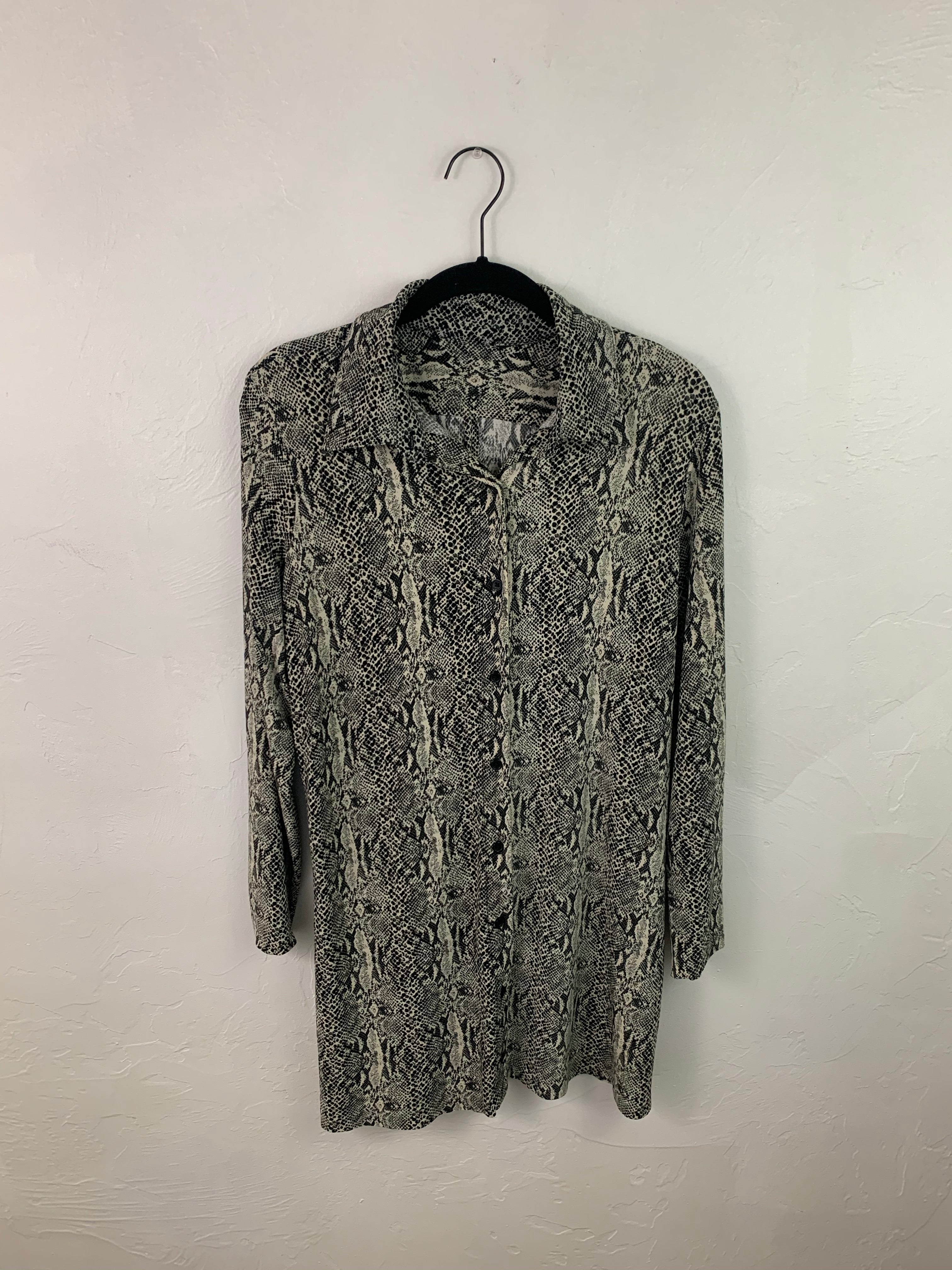 Snake button down dress