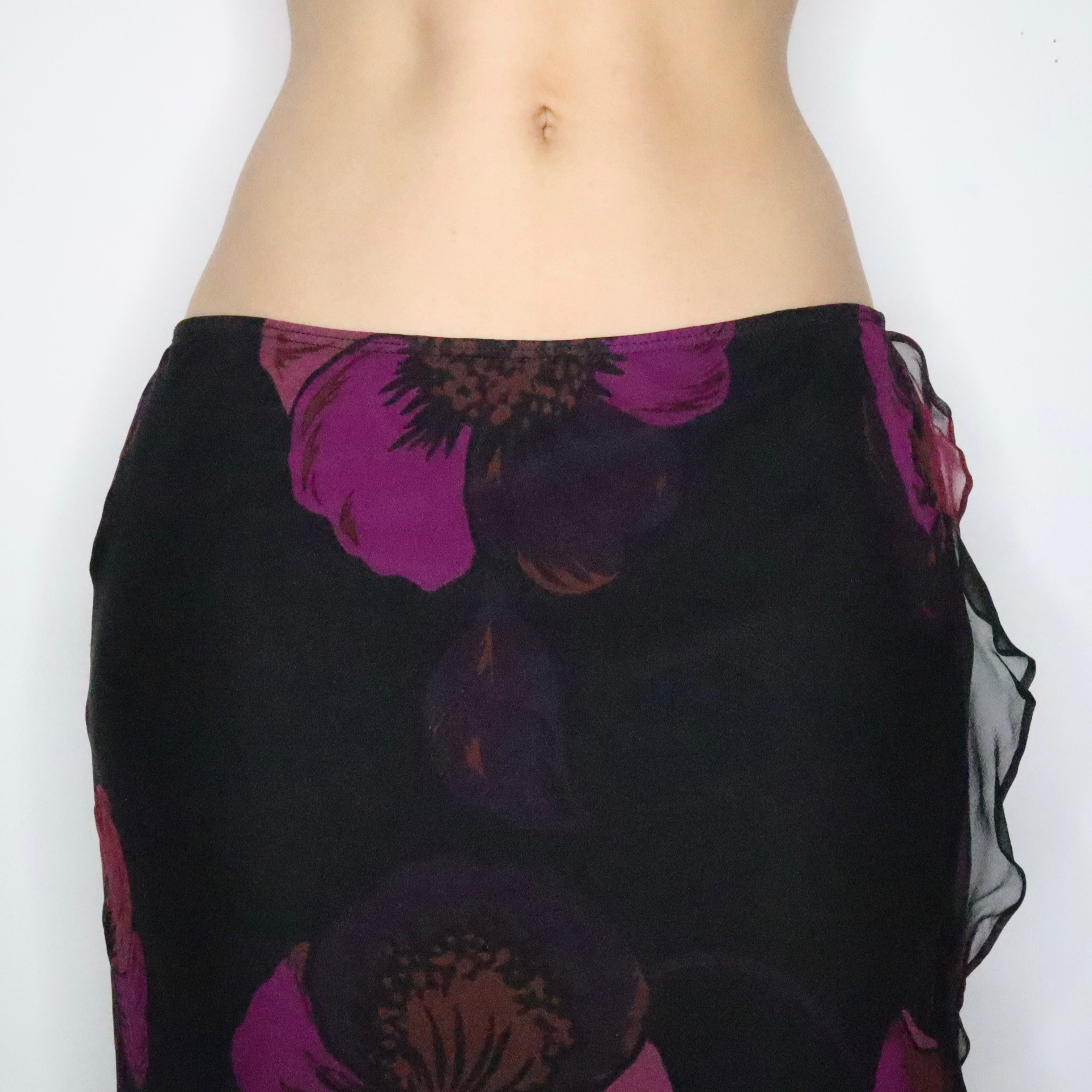 Betsey Johnson Silk Midi Skirt (Large)