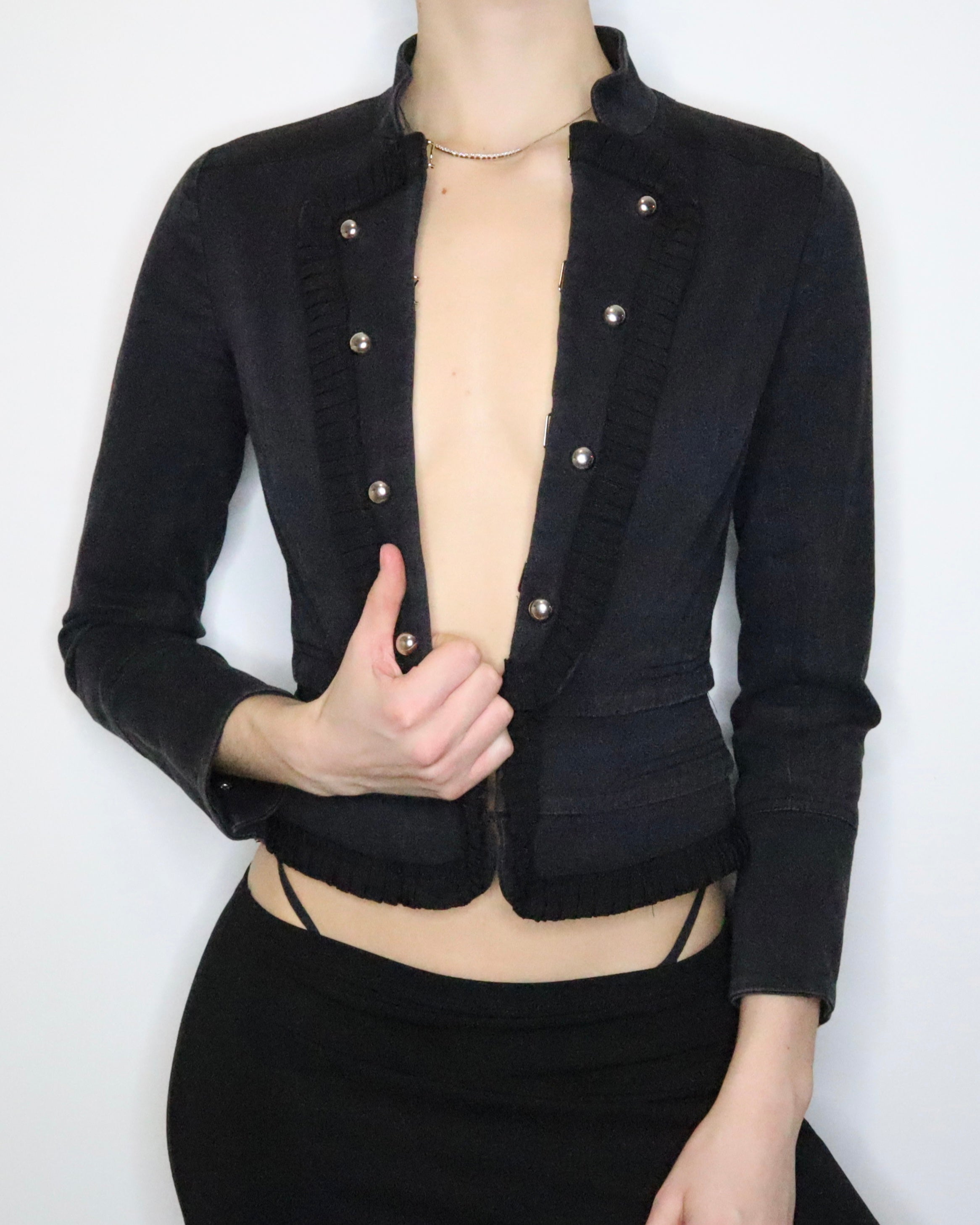 Karen Millen Black Military Jacket (Small) 