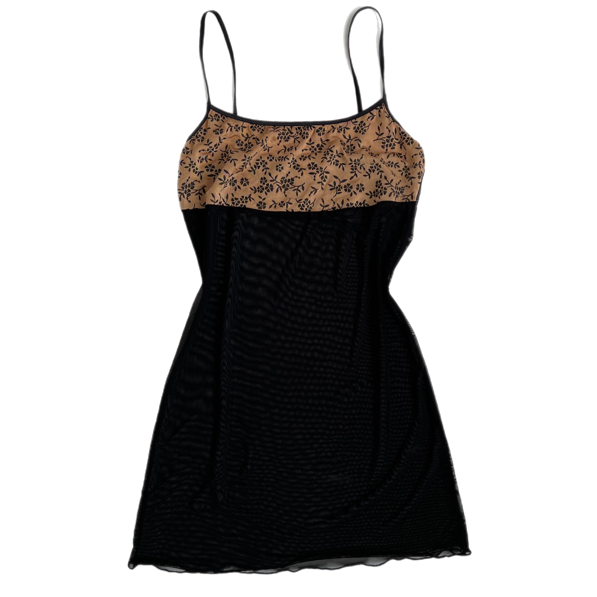 Beige & black sheer slip