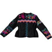Vintage eclectic knit/suede cardigan