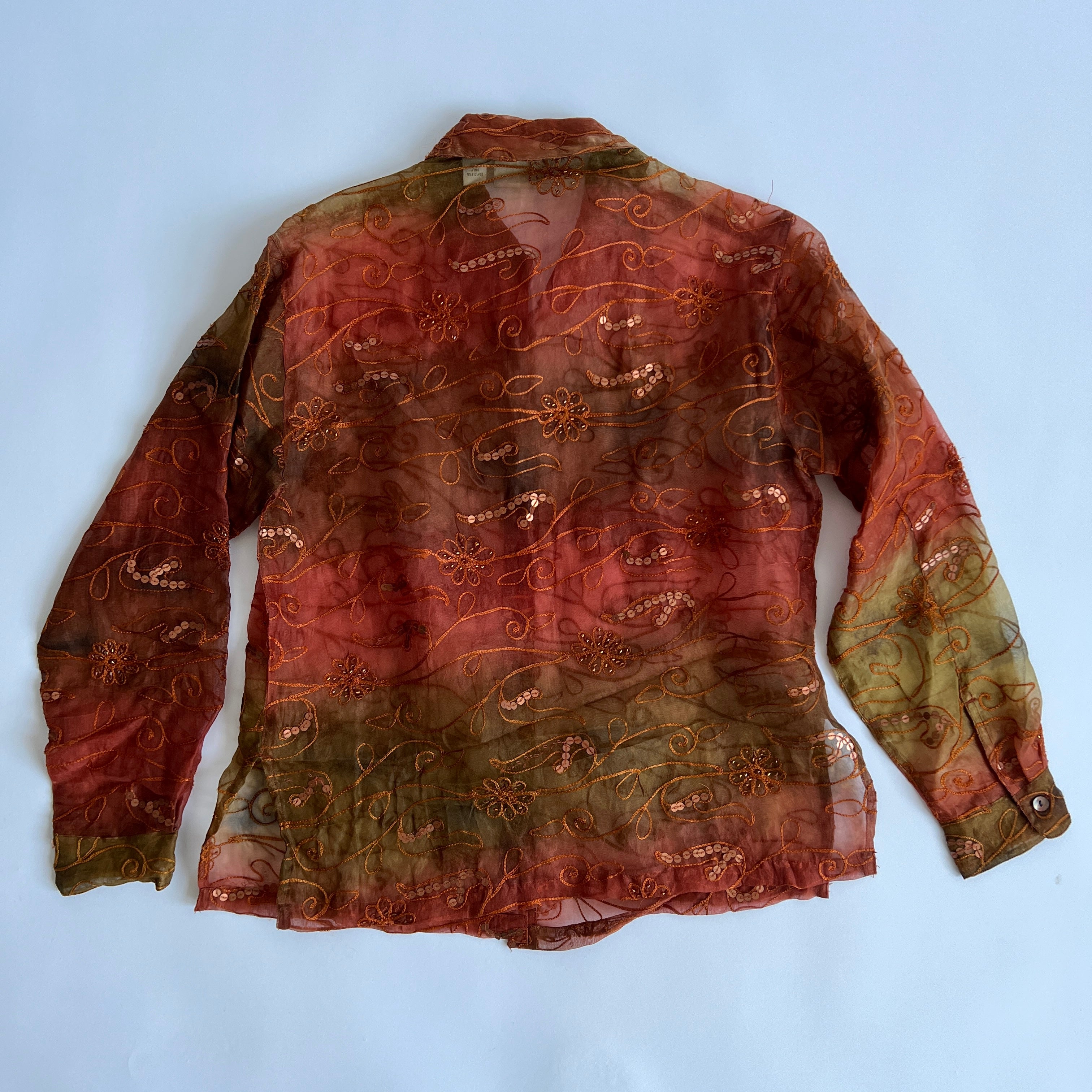 Sheer silk ombré shirt