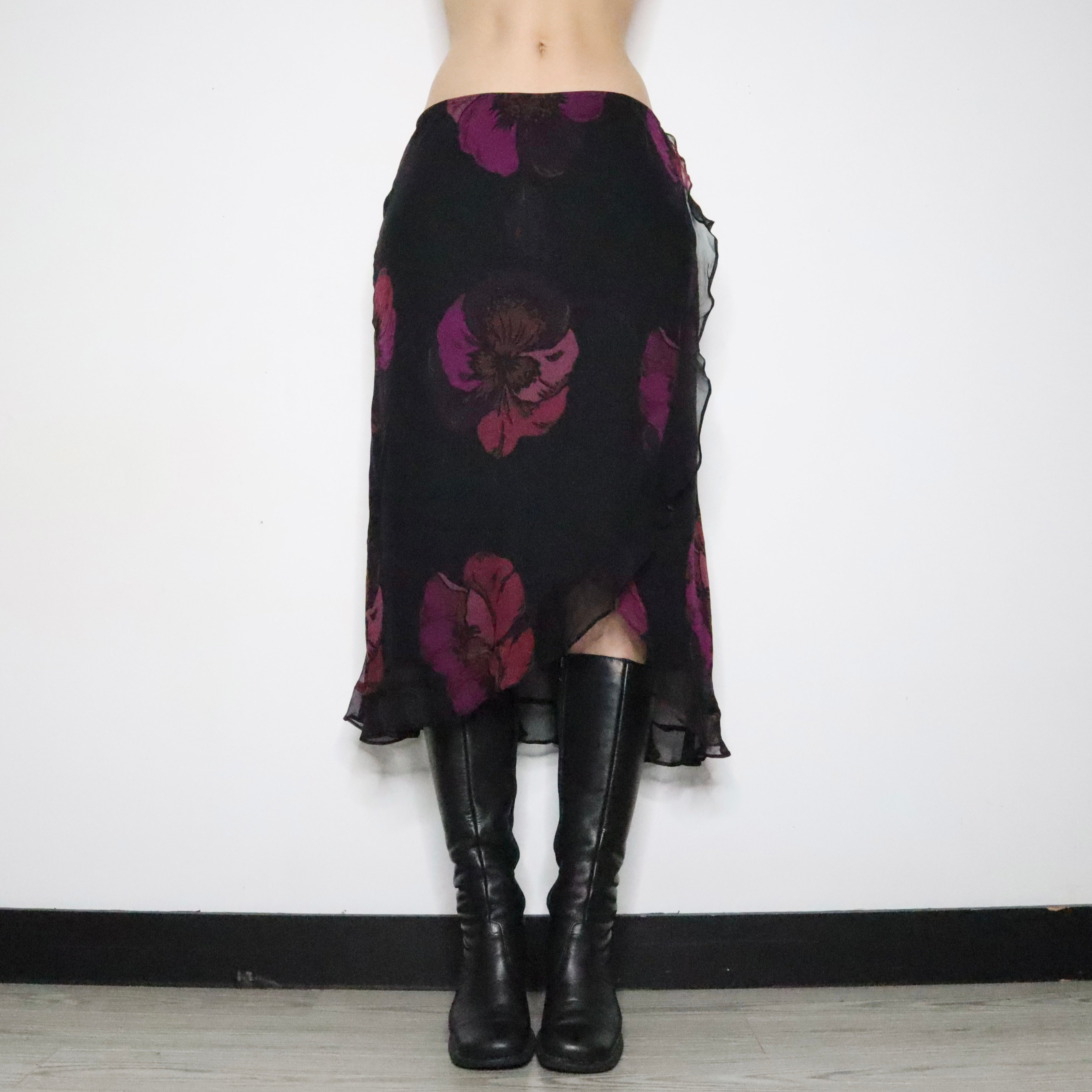 Betsey Johnson Silk Midi Skirt (Large)