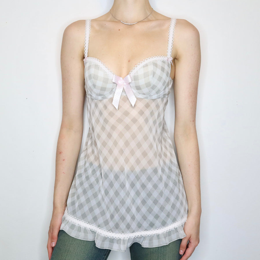 Checkered Bustier Babydoll (S-M)