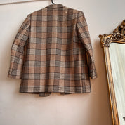 80s plaid wool /silk blazer