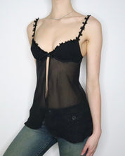 Black Babydoll Bustier Top (XS) 