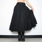 Black Tiered Maxi Skirt (XS-S)