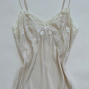 Ivory silk midi slip