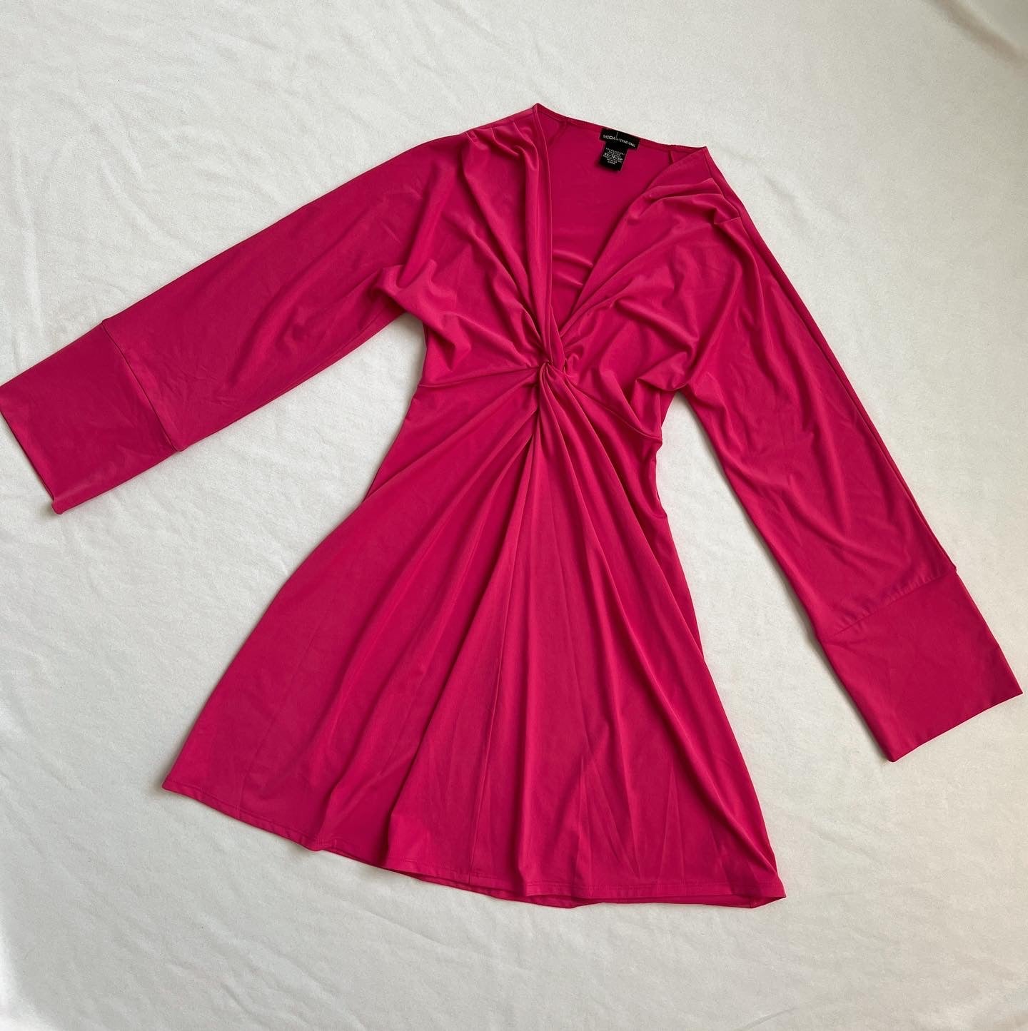 Fuchsia twist front dress