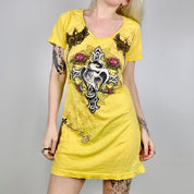 Tattoo Print T-Shirt Dress (M)