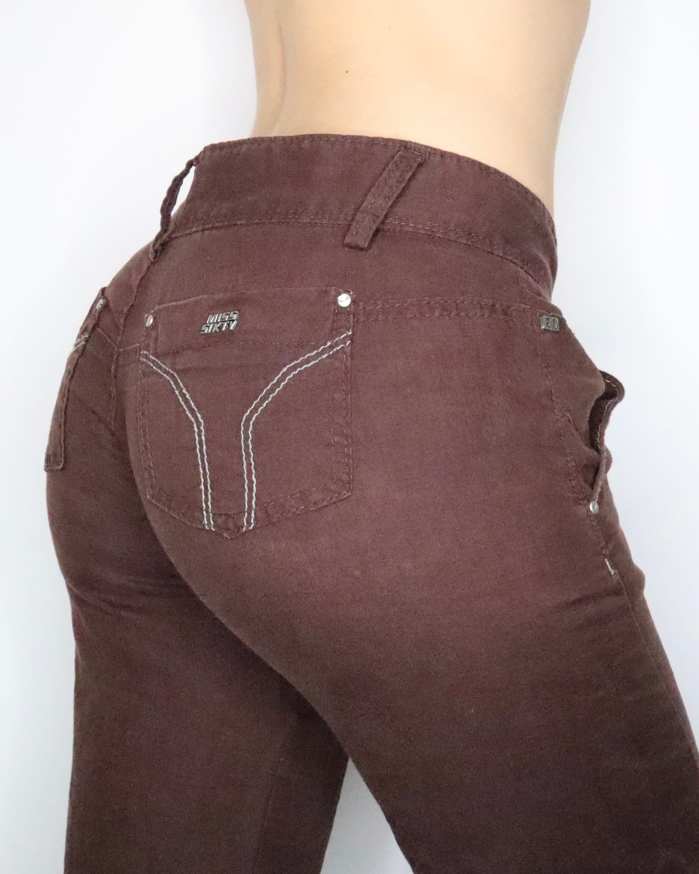Miss Sixty Brown Linen Pants (Small) 