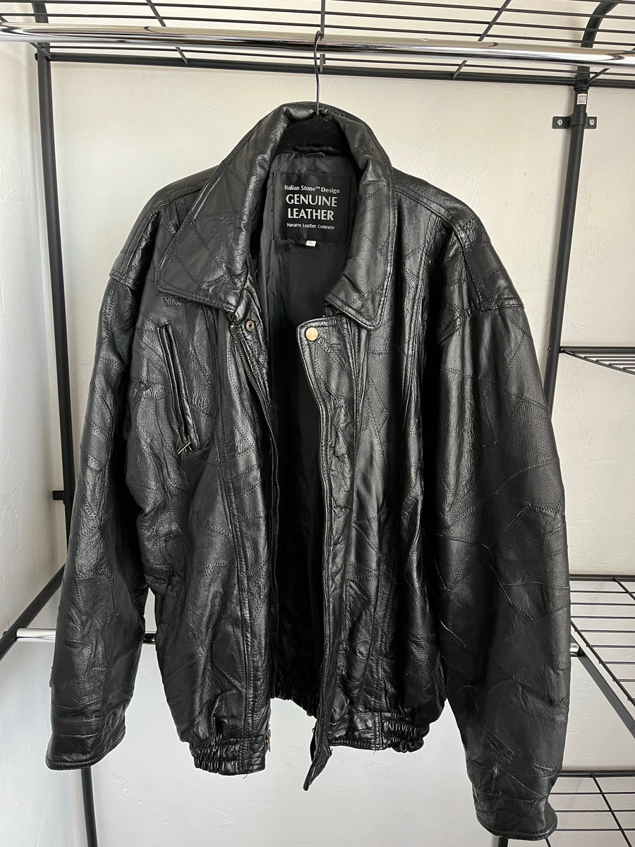 Leather bomber - XL
