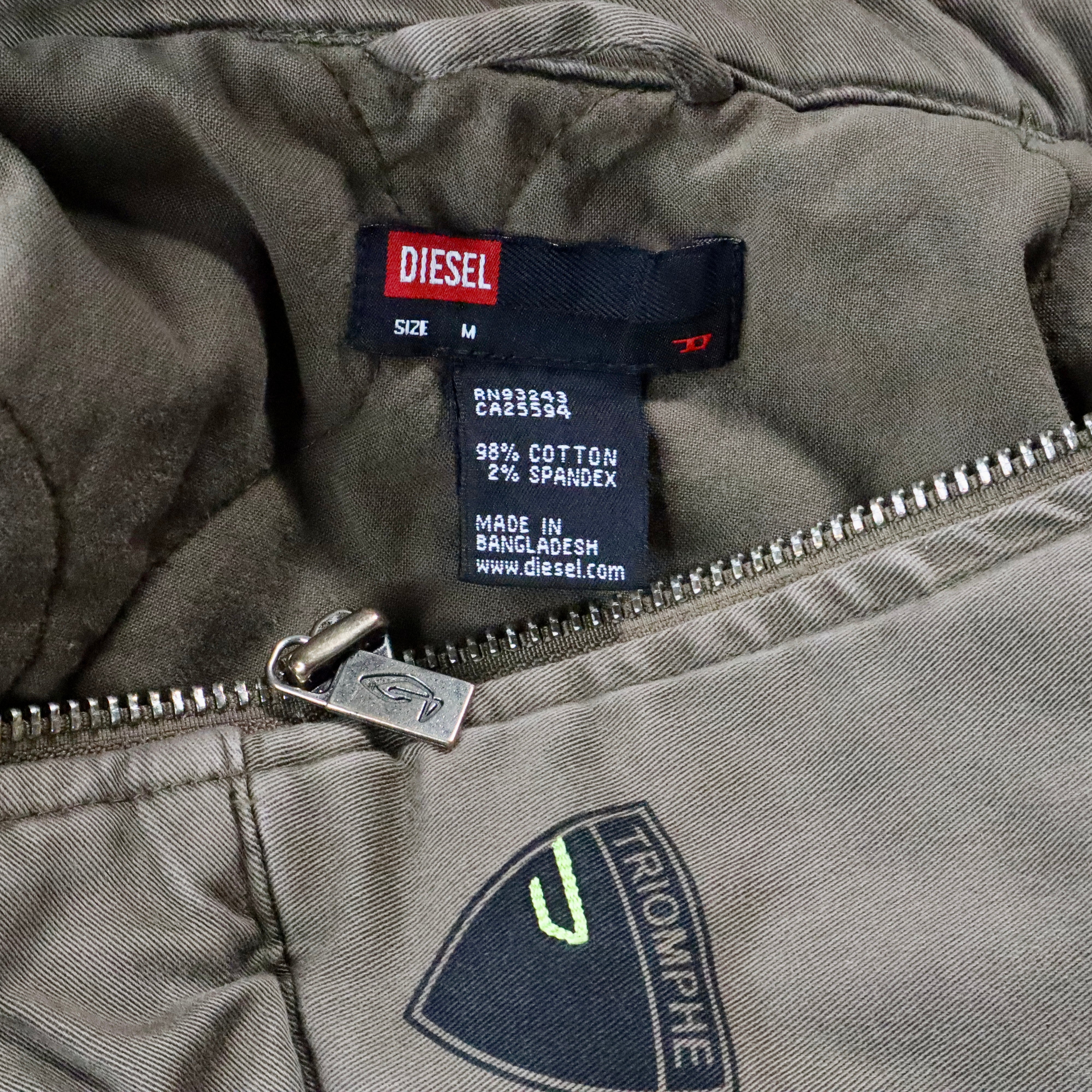Diesel Khaki Green Moto Jacket (Medium)
