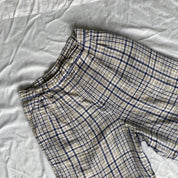 plaid high waisted linen shorts
