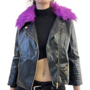 Disney faux fur leather jacket