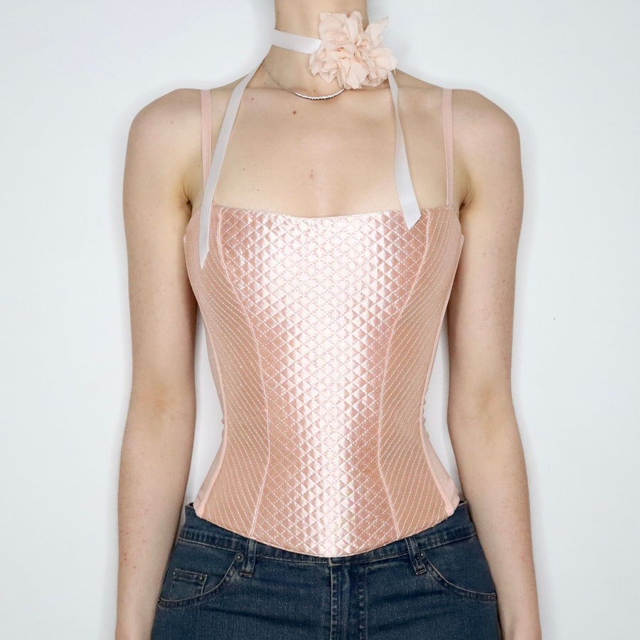 Soft Pink Quilted Corset (Small) 