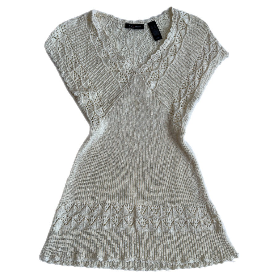 Ivory knit mini dress