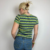 90s Striped Ribbed Baby Tee