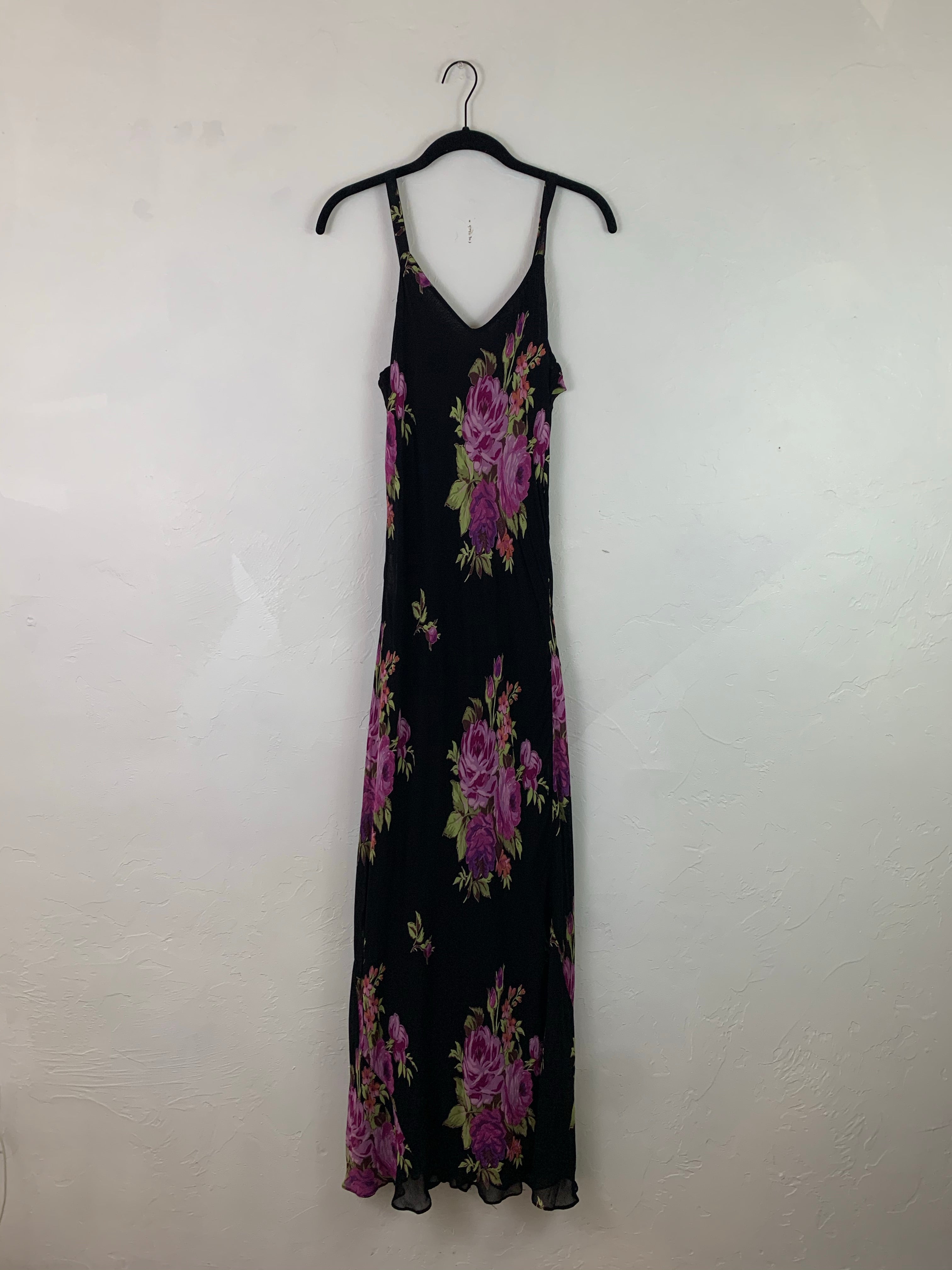 Purple floral maxi dress