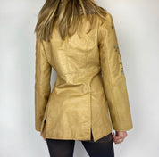 Vintage Tan Fur Trim Leather Penny Lane Jacket (S/M)