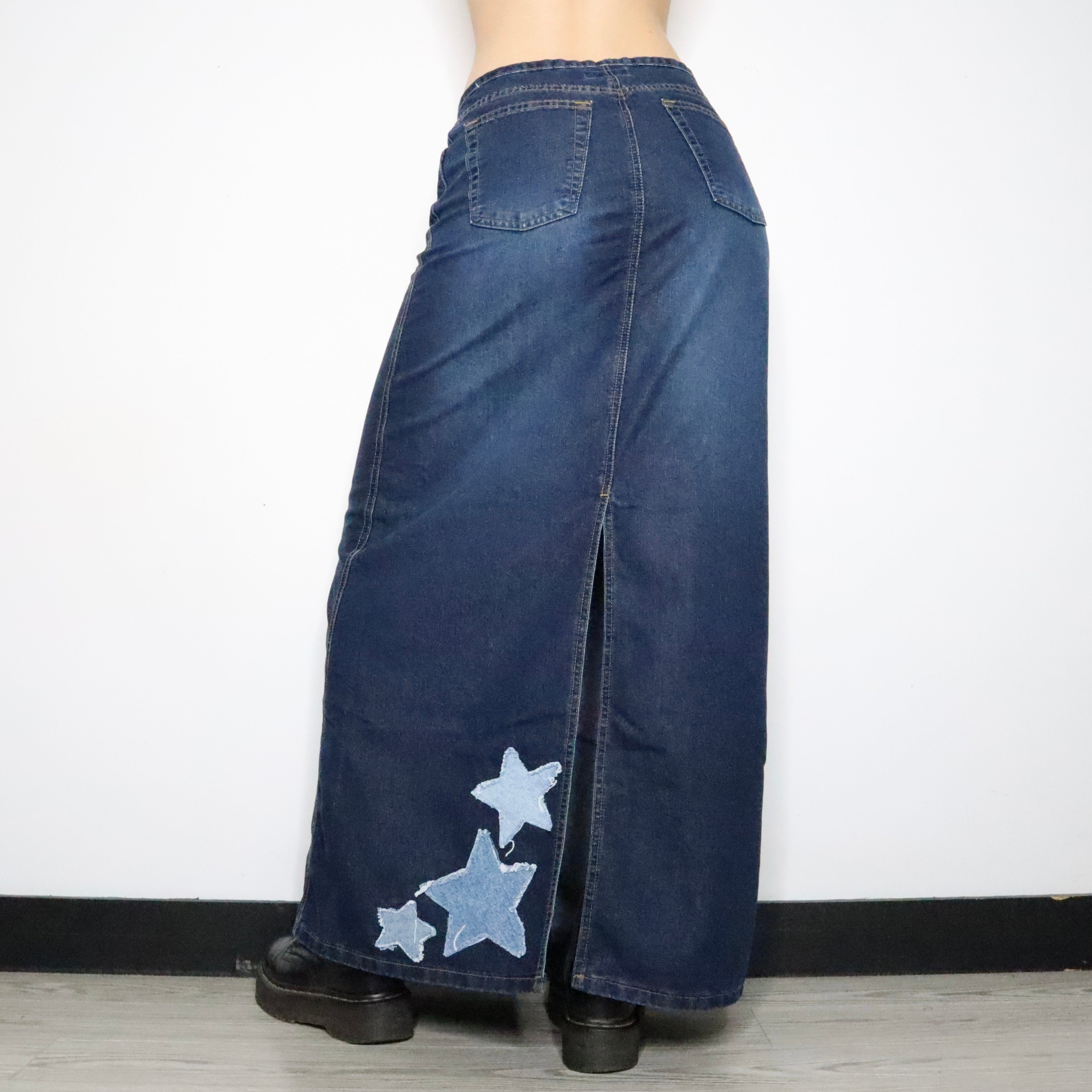 Star Denim Maxi Skirt (S-M)