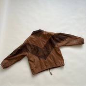 Patchwork suede bomber jacket