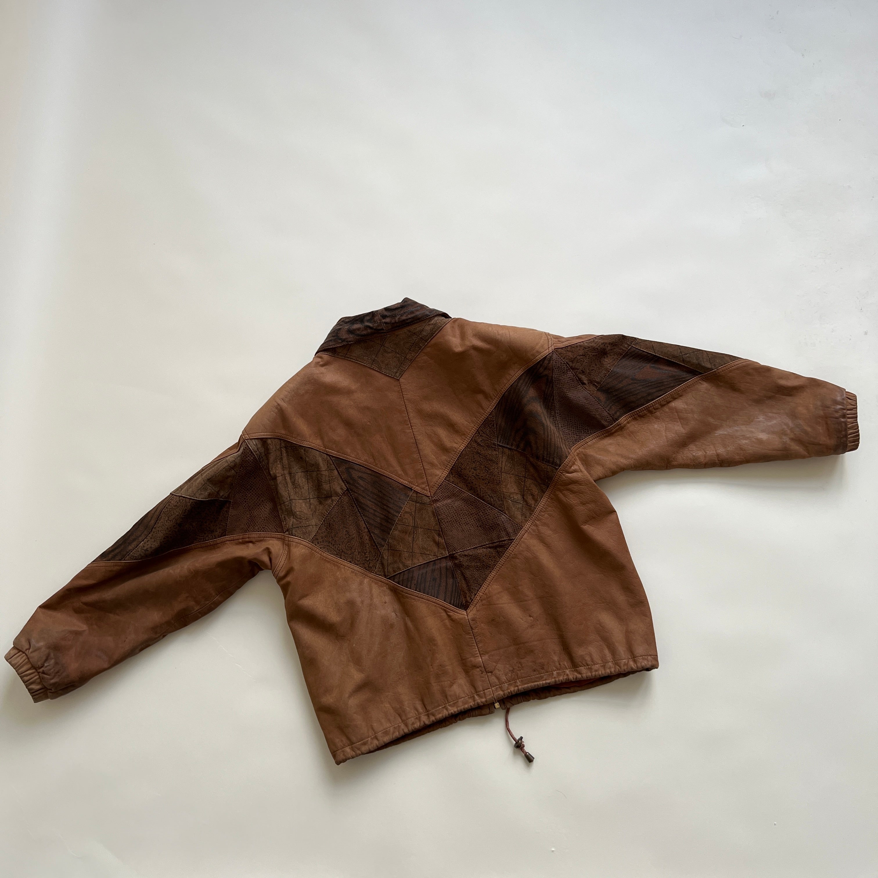 Patchwork suede bomber jacket