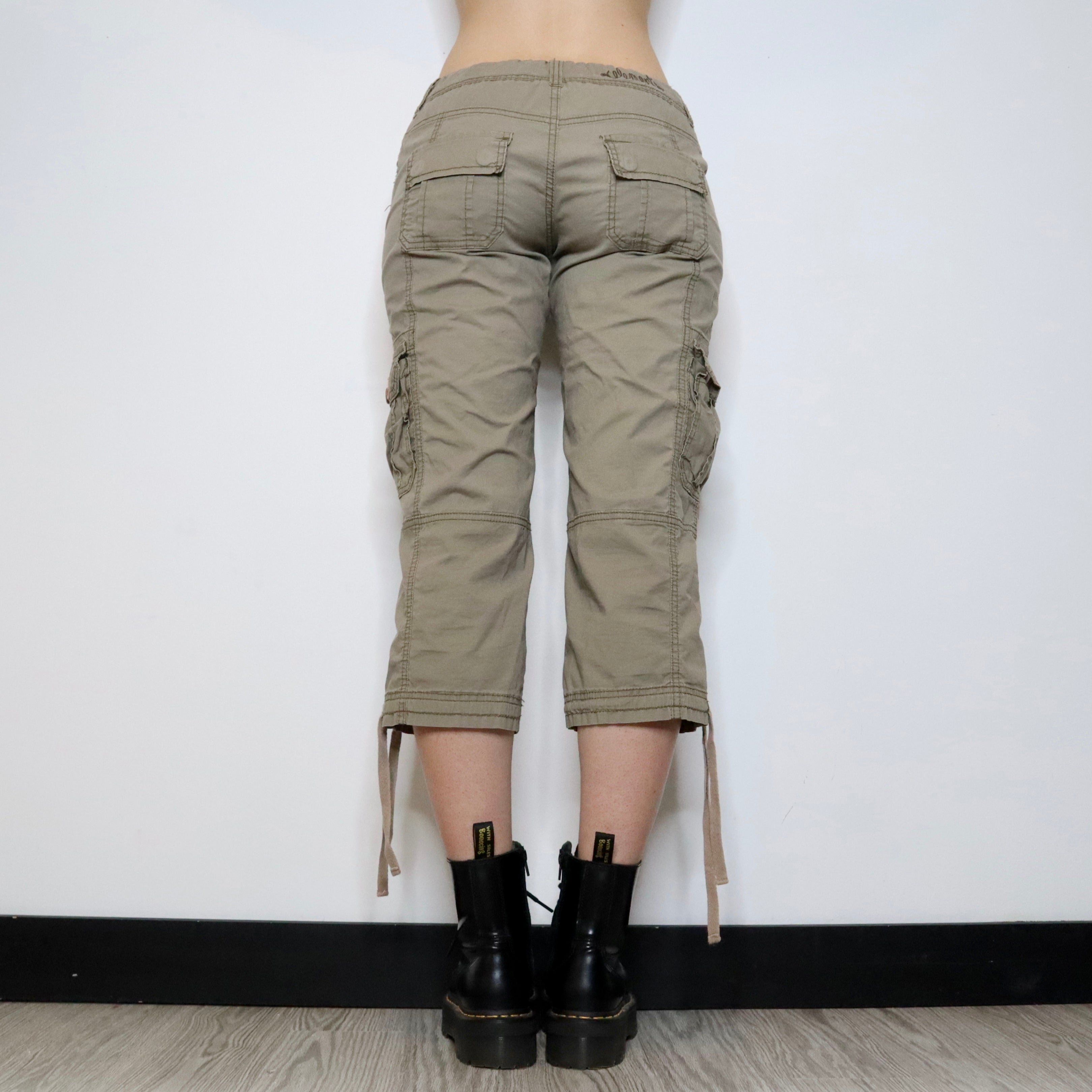 Khaki Green Cargo Capris (Medium) 