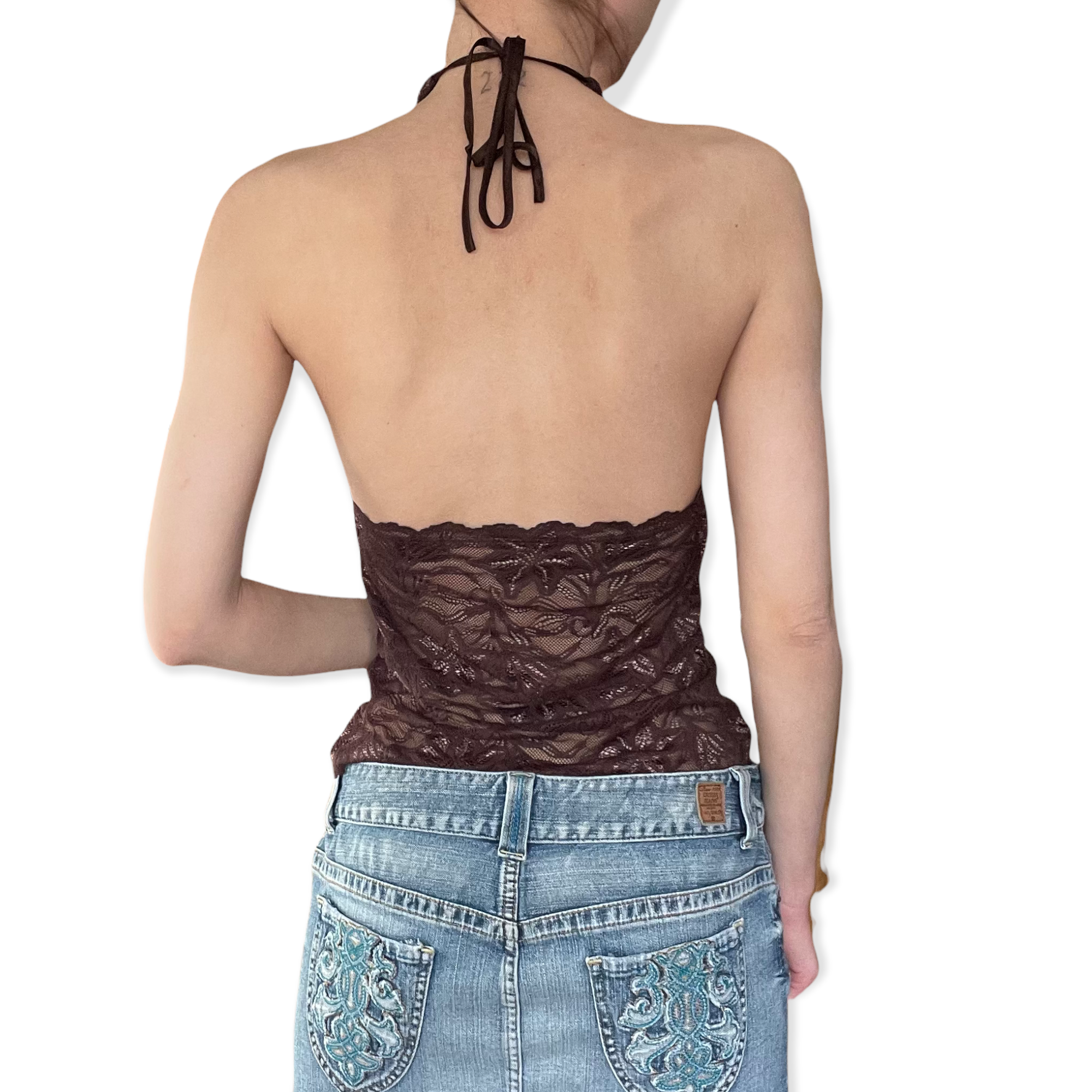 Brown lace halter