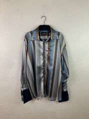 Stripped silk button down XL