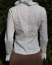 White Ruffle Blouse (M-L) 